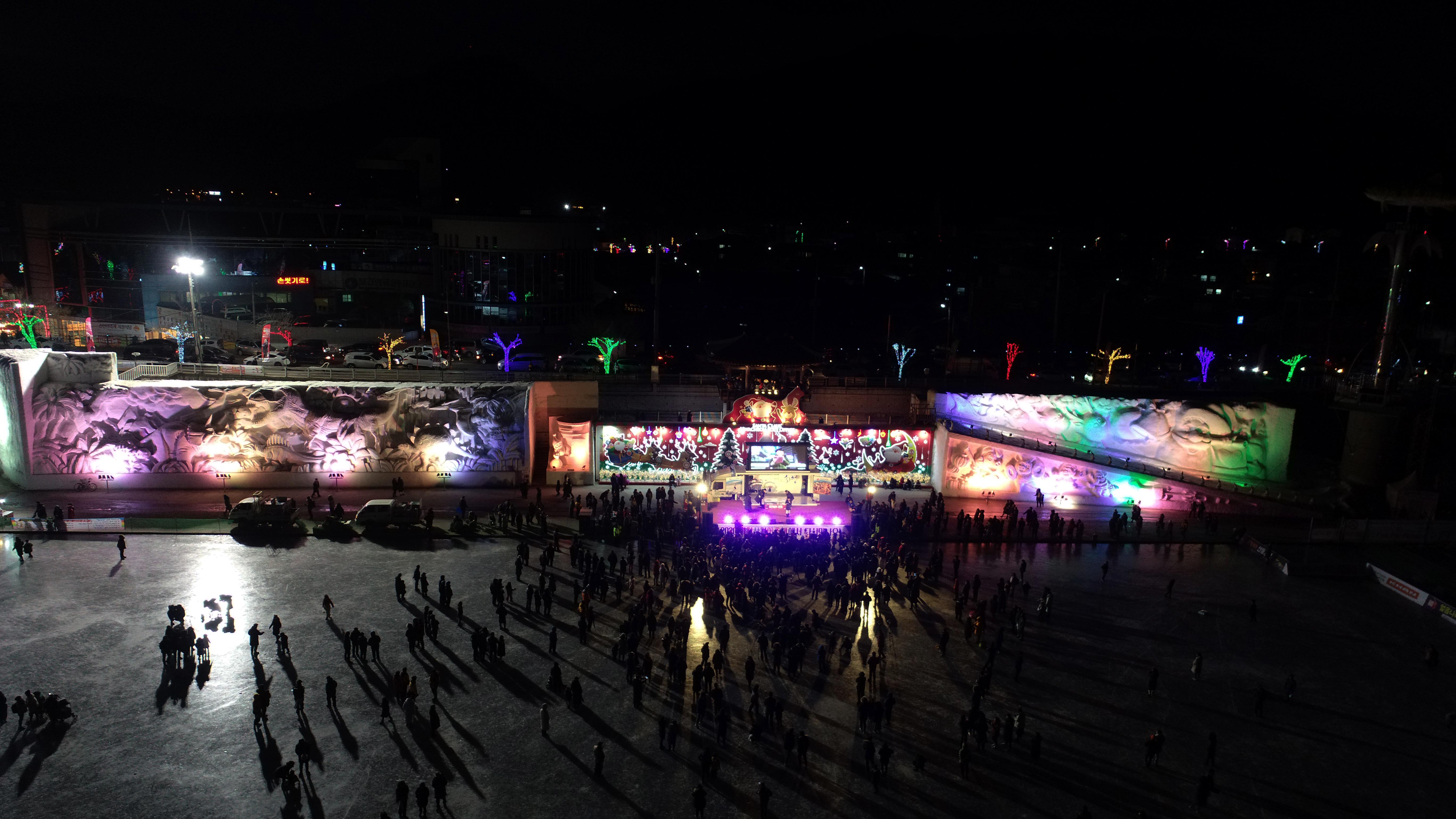 2019 화천산천어축제장 드론 촬영 전경 의 사진