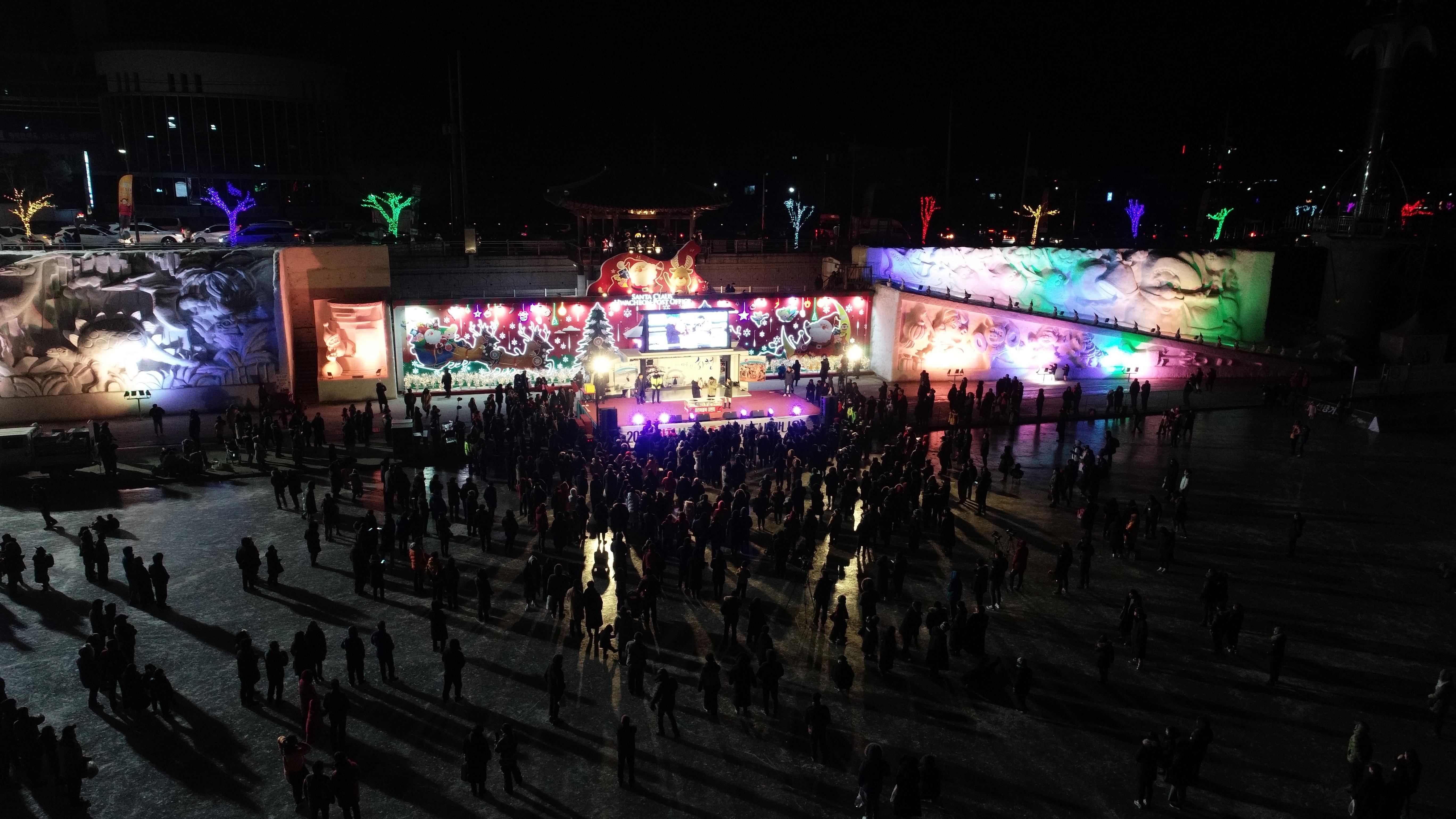 2019 화천산천어축제장 드론 촬영 전경 의 사진