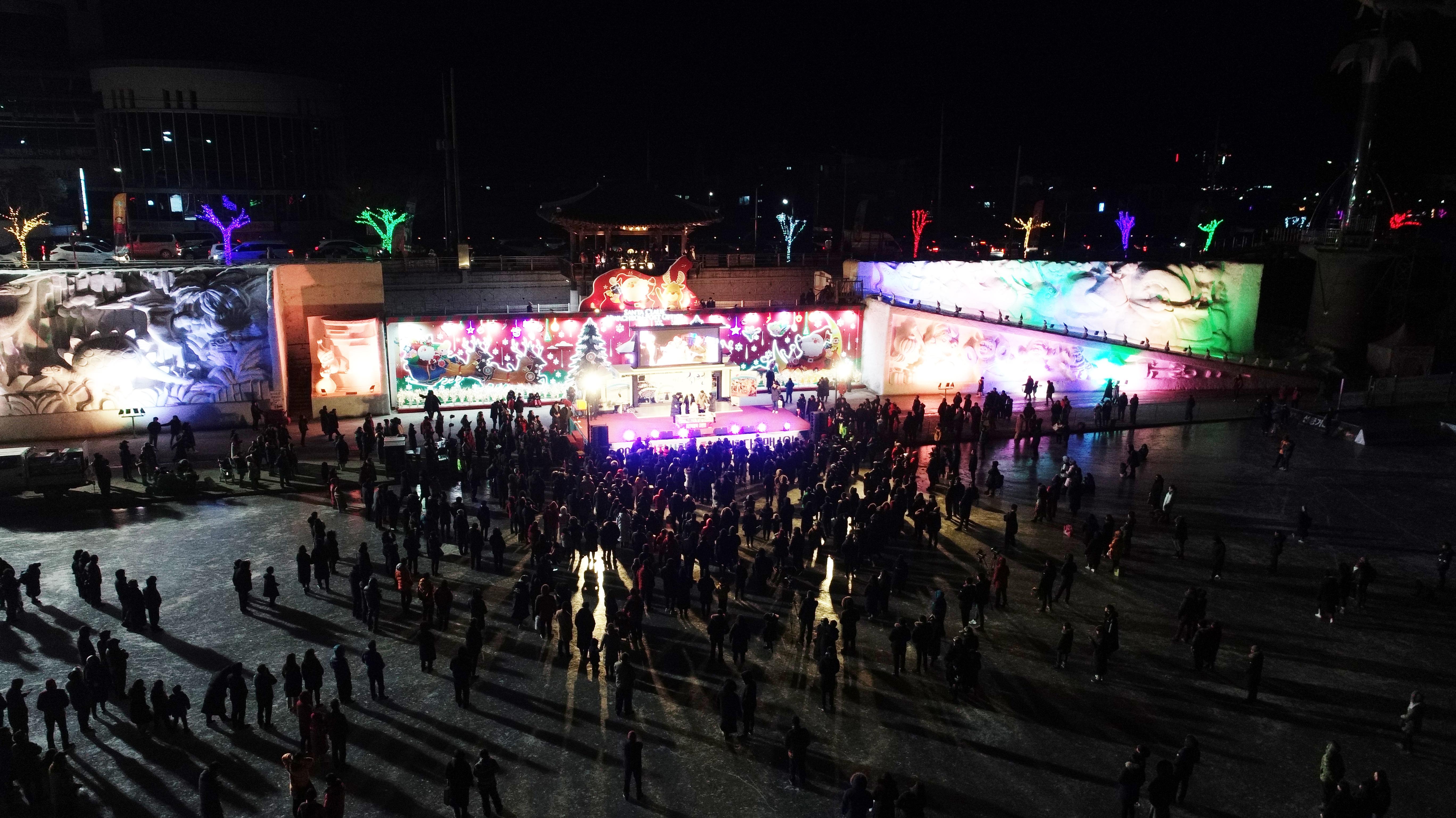 2019 화천산천어축제장 드론 촬영 전경 의 사진