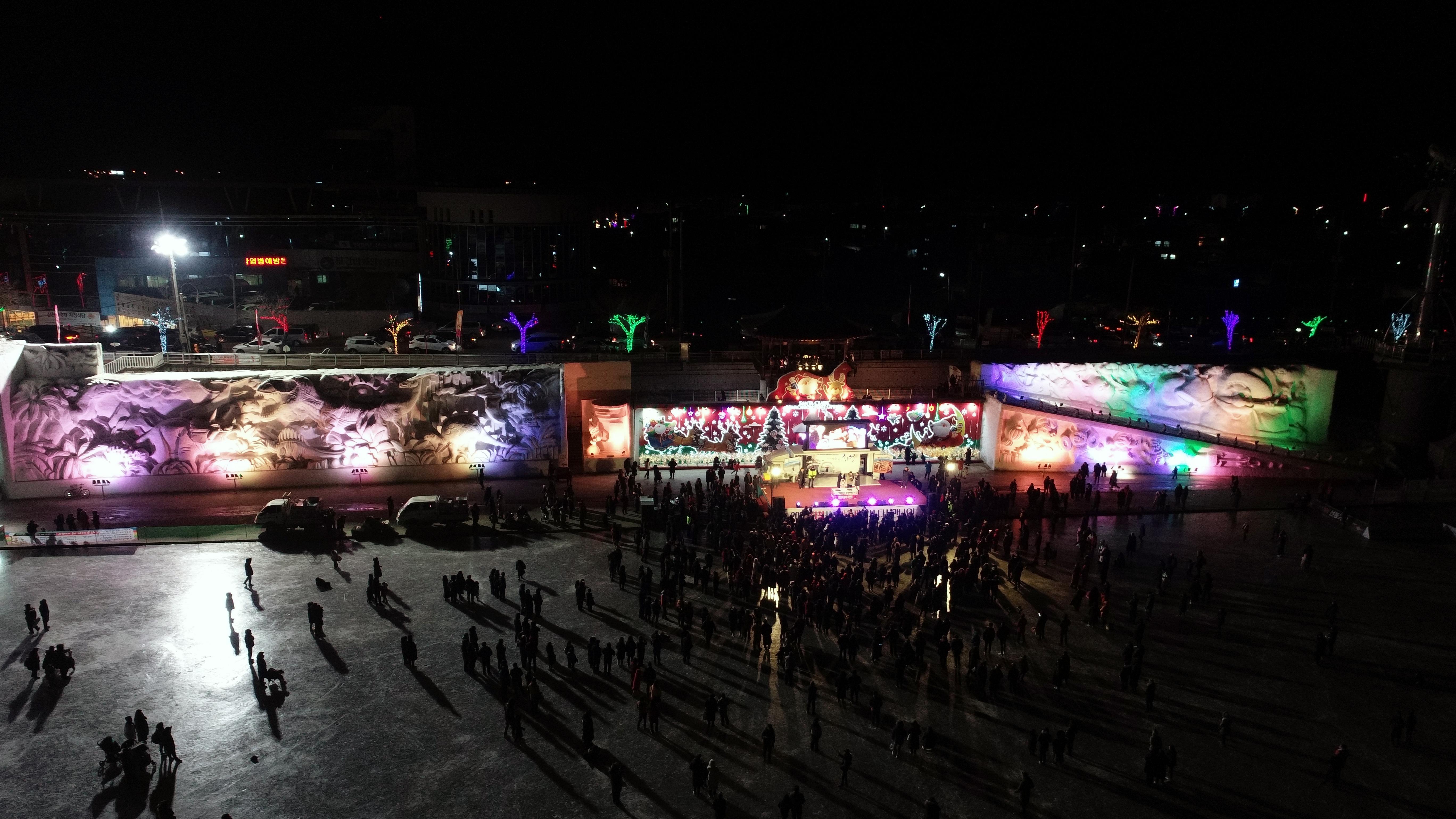 2019 화천산천어축제장 드론 촬영 전경 의 사진