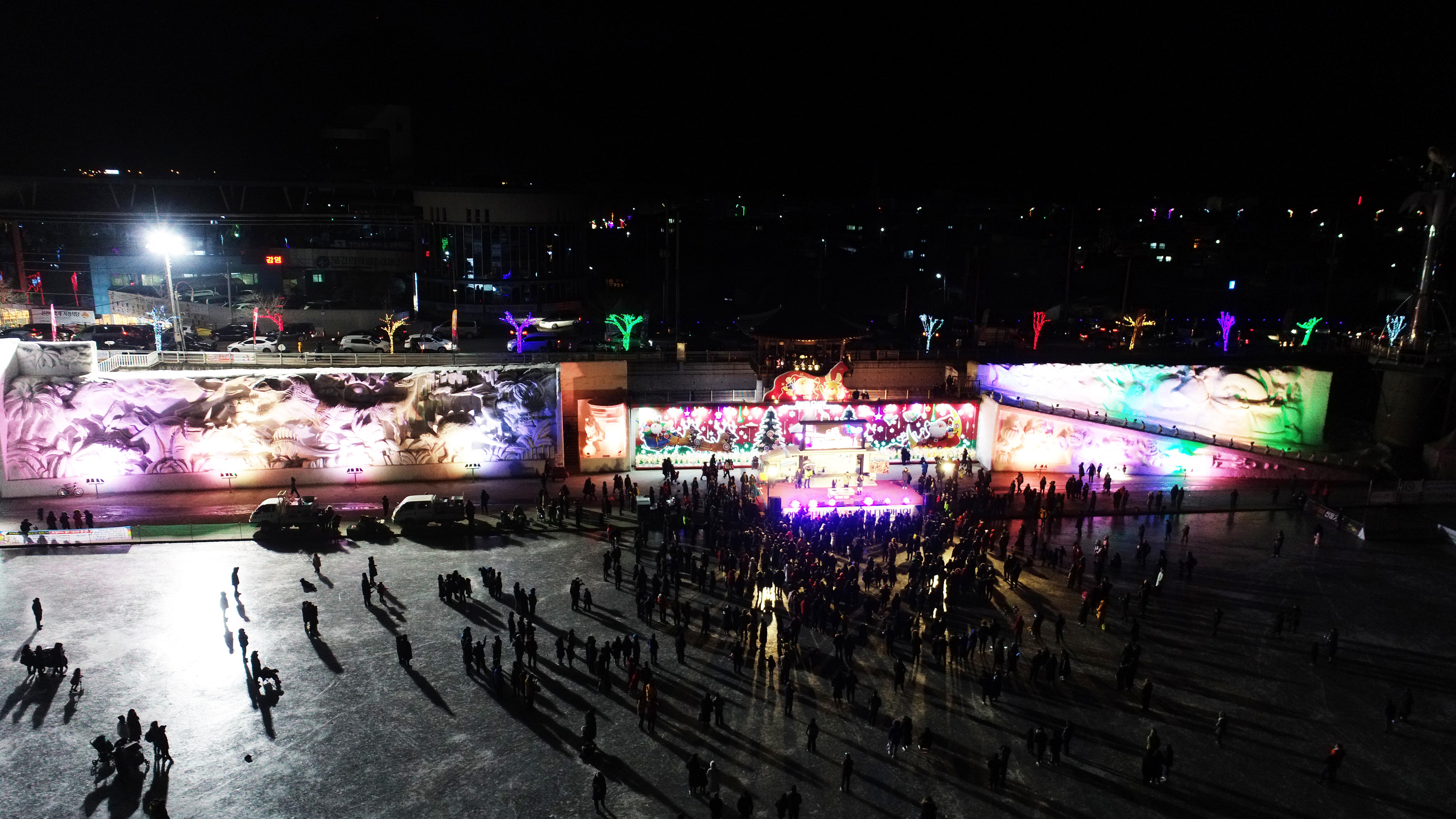 2019 화천산천어축제장 드론 촬영 전경 의 사진