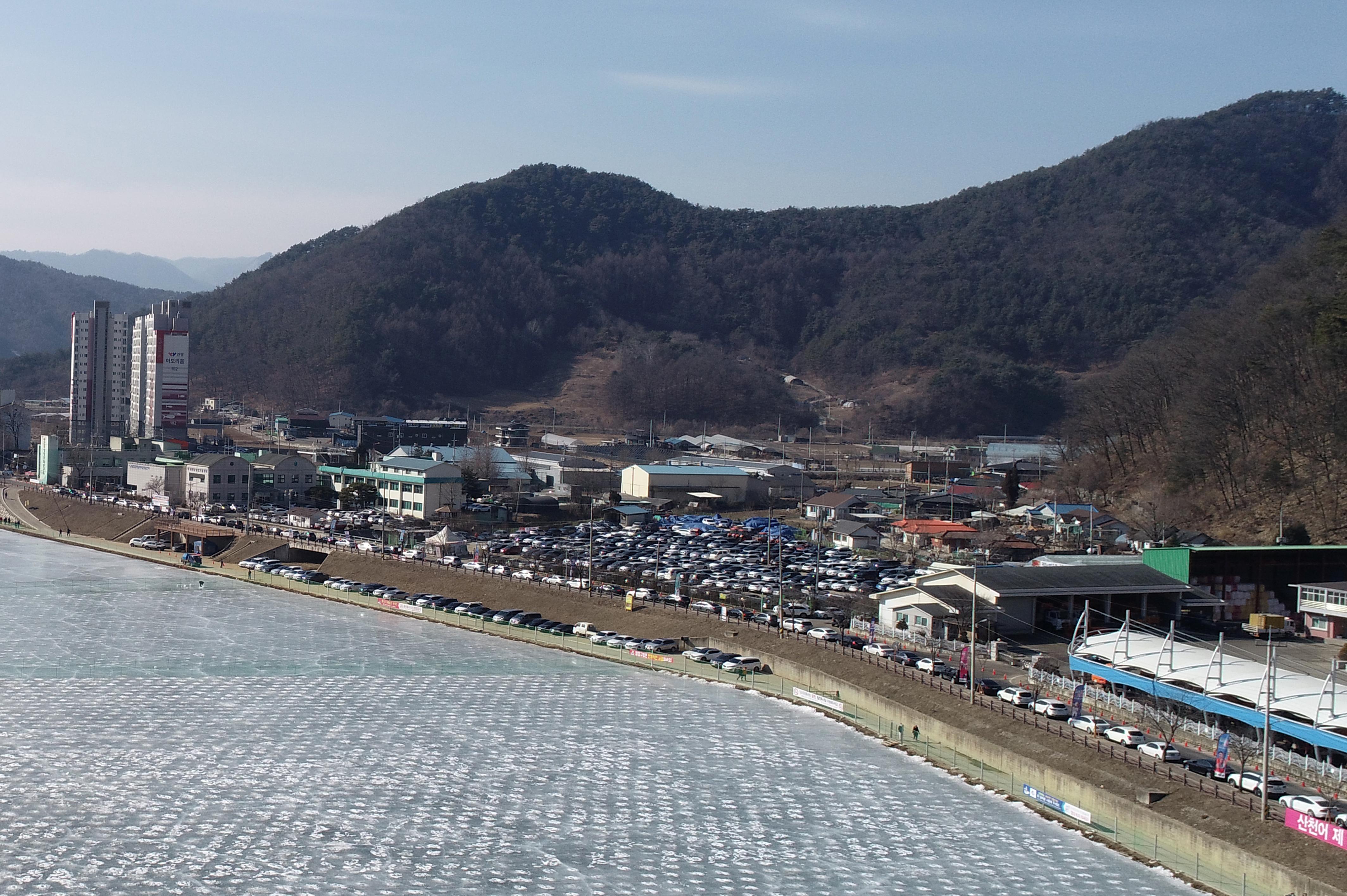 2019 화천산천어축제장 드론 촬영 전경 의 사진