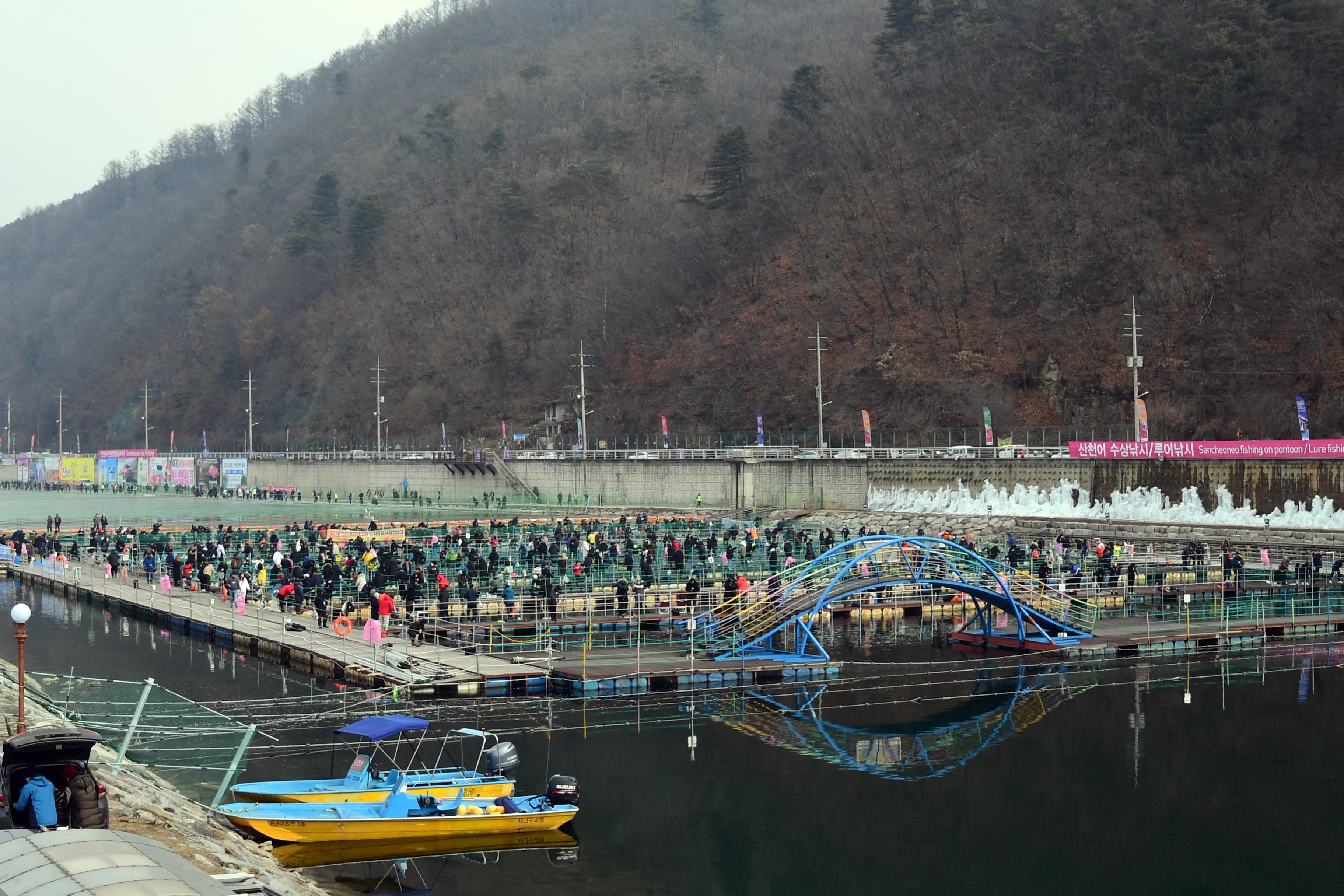 2020 화천산천어축제 산천어 수상낚시터 전경 의 사진