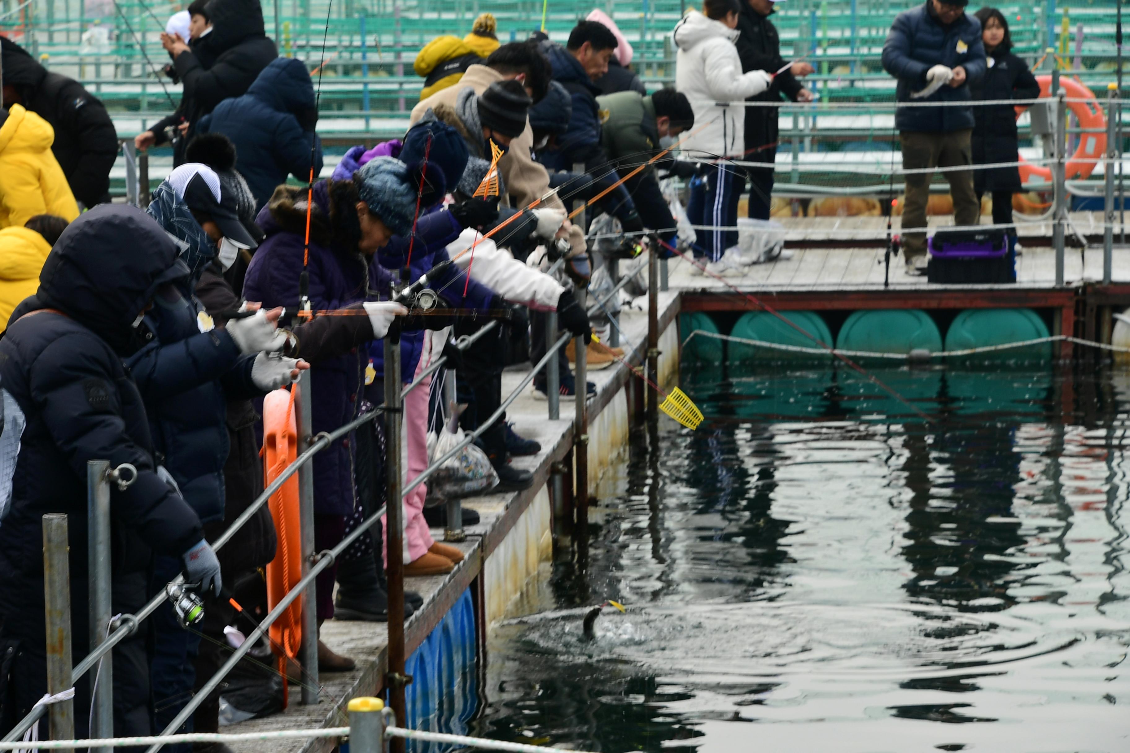 2020 화천산천어축제 산천어 수상낚시터 전경 의 사진