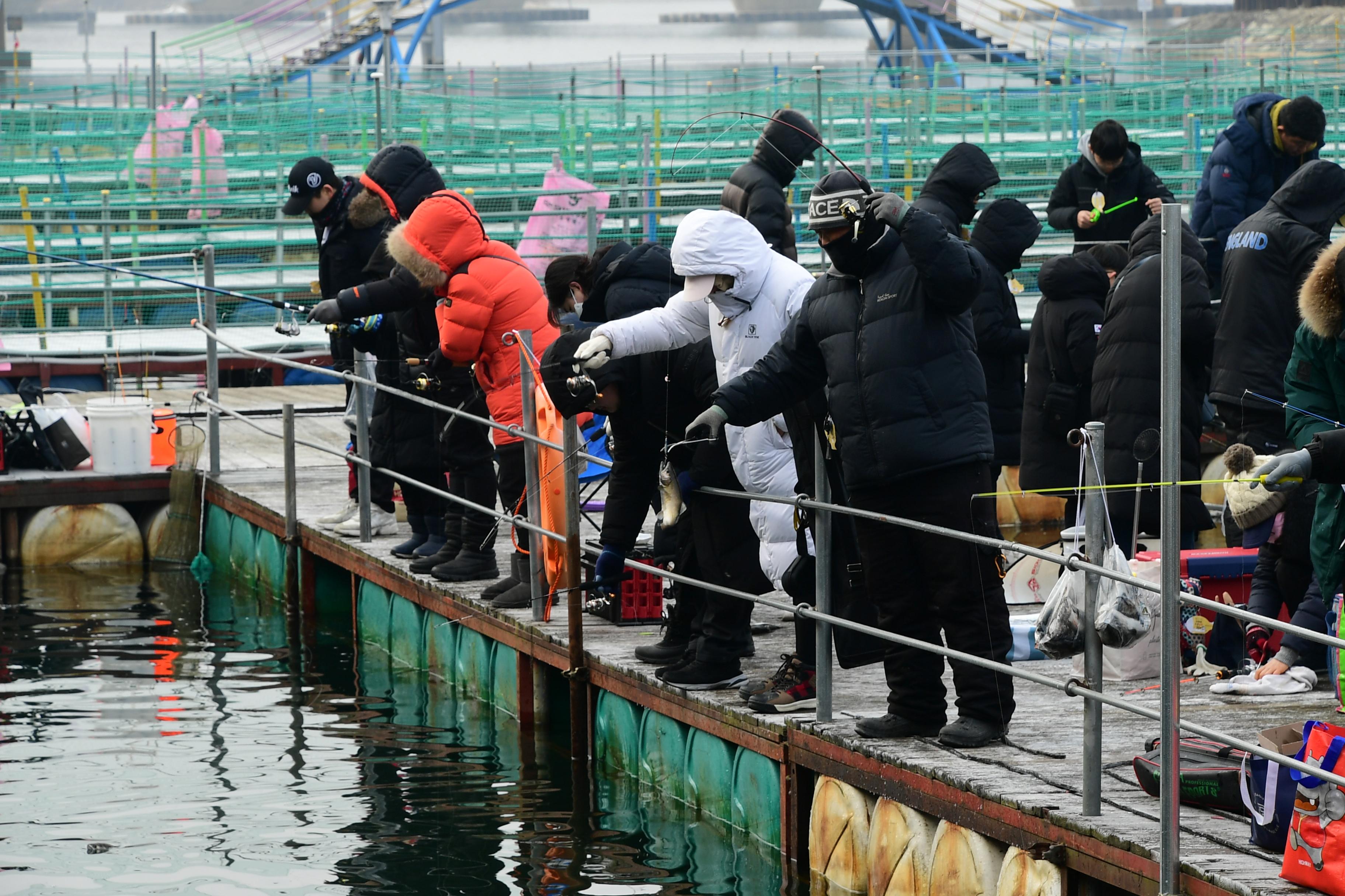 2020 화천산천어축제 산천어 수상낚시터 전경 의 사진