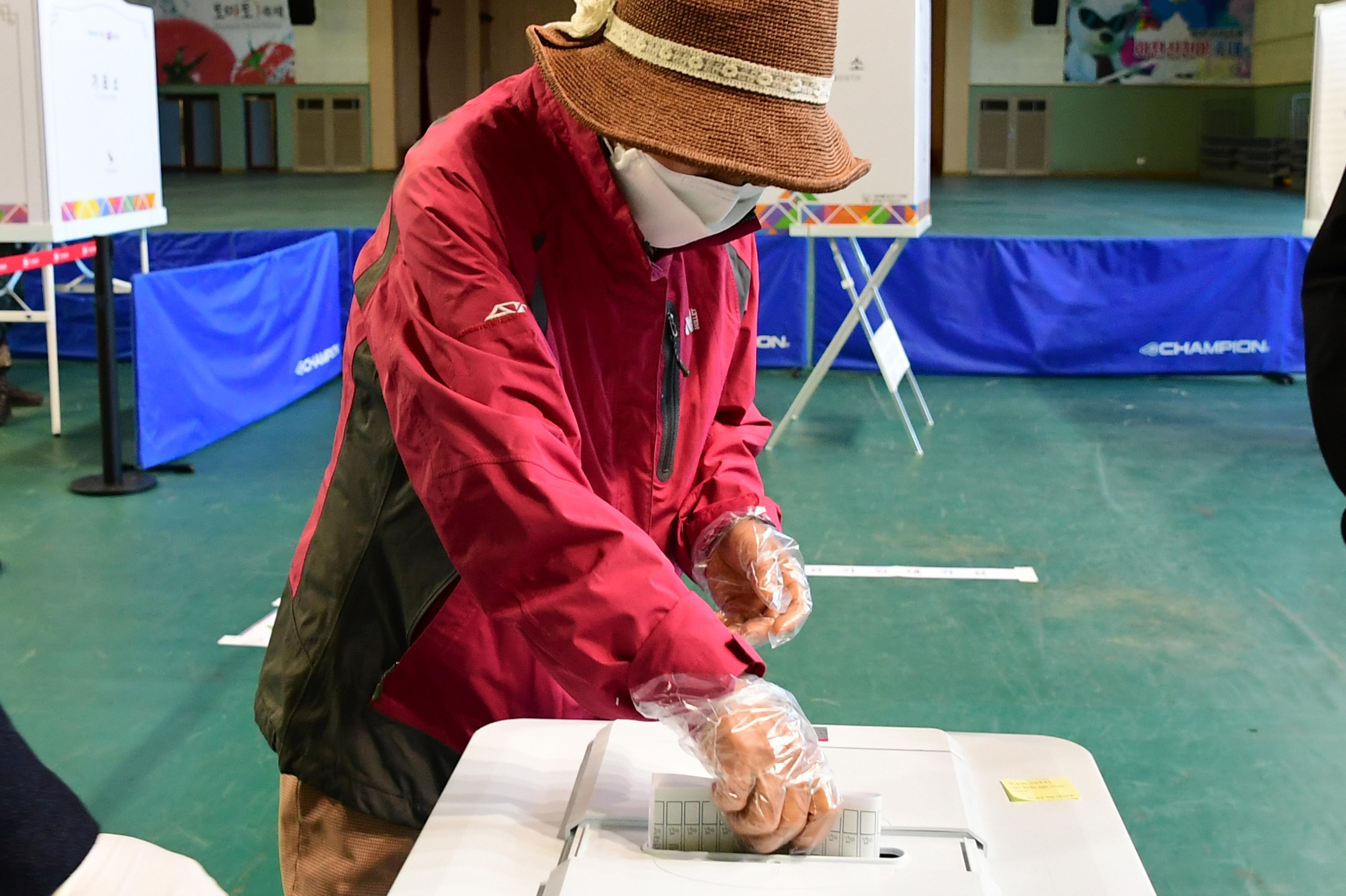 2020 제21대 국회의원선거 사전투표소 전경 의 사진