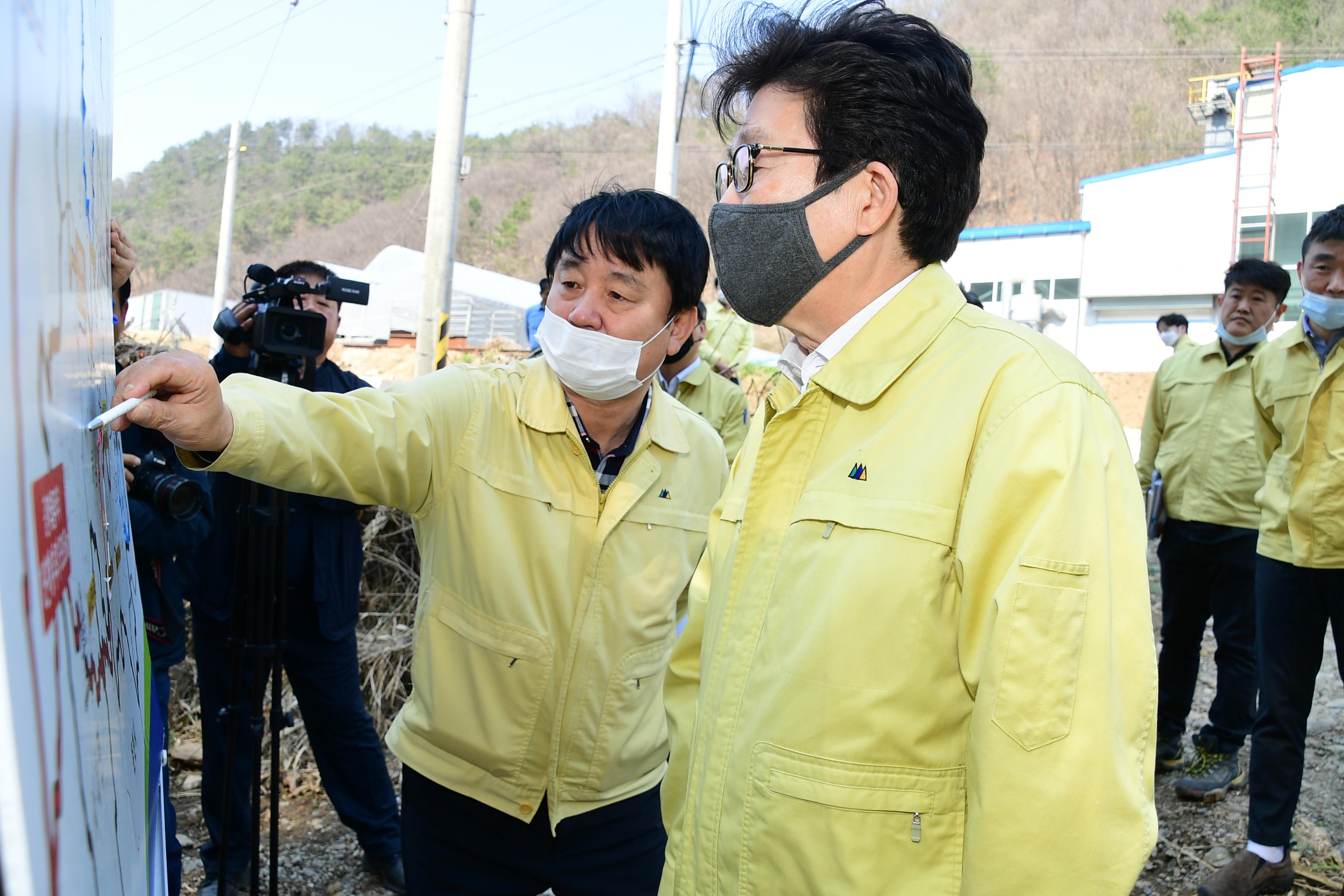 2020 아프리카 돼지열병 대응 조명래 환경부장관 현장 점검 의 사진