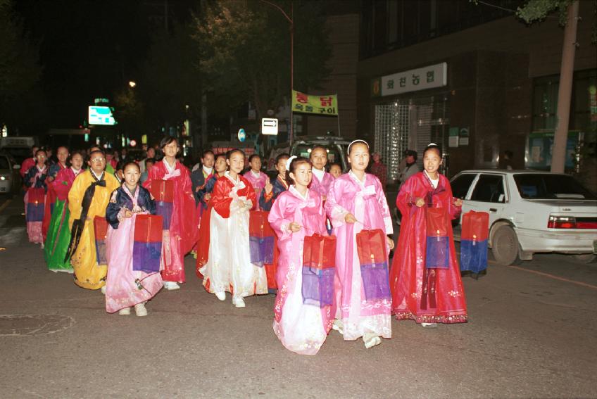 용화축전 제등행렬 사진