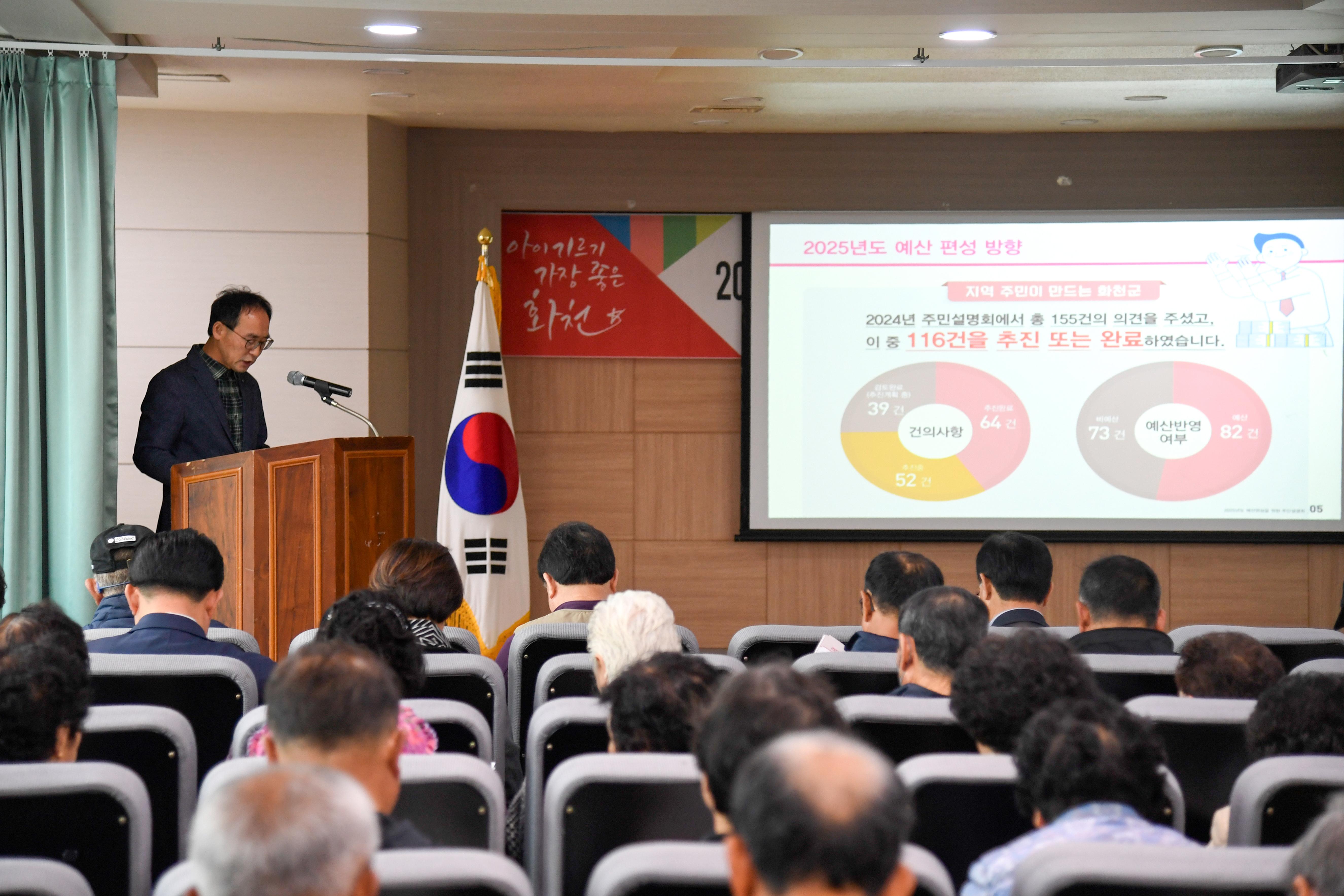 2024 화천읍 2025년도 예산편성 주민설명회 의 사진