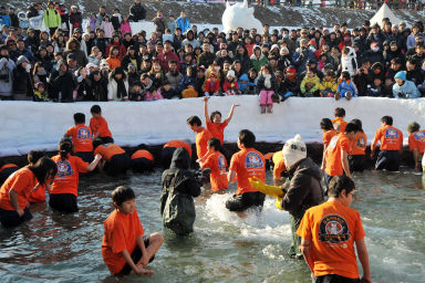 2009산천어축제 산천어맨손잡기 의 사진