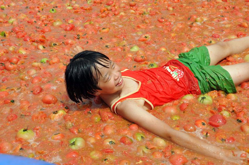 토마토 축제 행사 의 사진