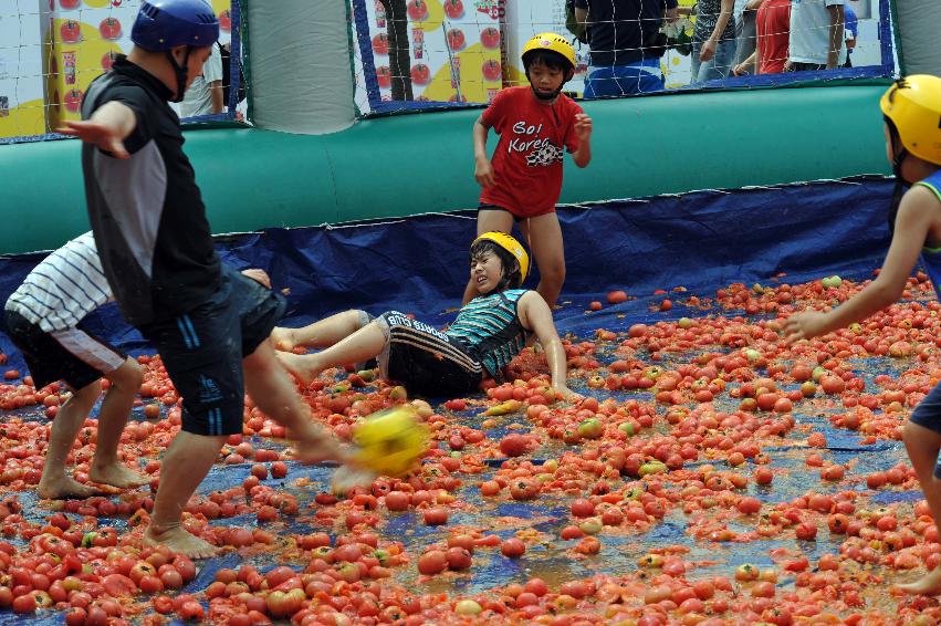 토마토 축제 행사 의 사진