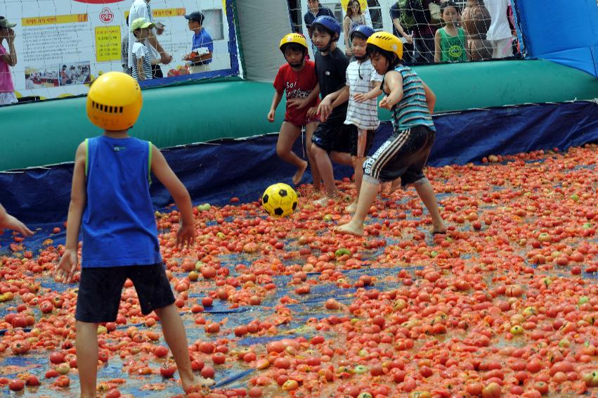 토마토 축제 행사 의 사진