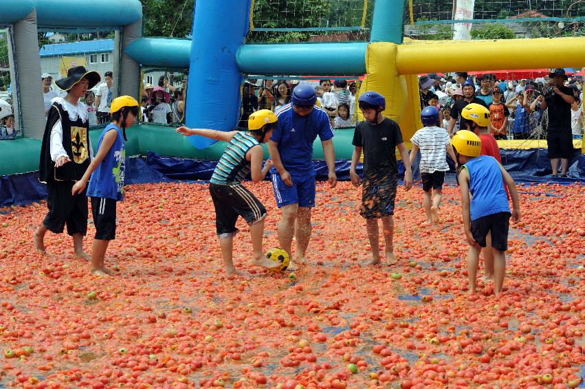 토마토 축제 행사 의 사진