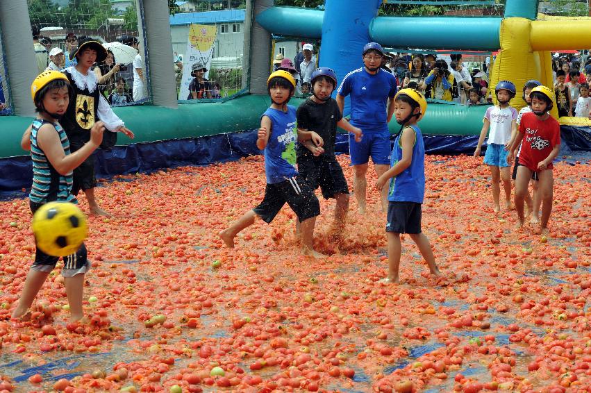 토마토 축제 행사 의 사진