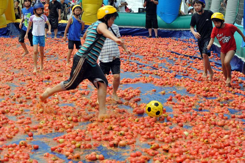 토마토 축제 행사 의 사진