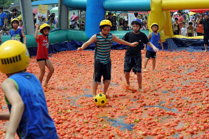 토마토 축제 행사 의 사진