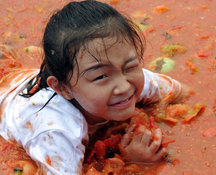 토마토 축제 행사 의 사진