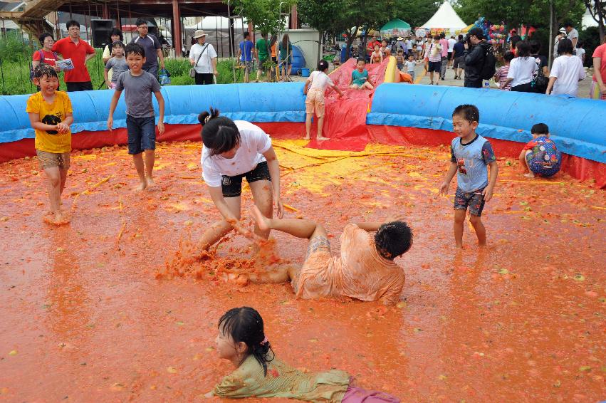토마토 축제 행사 의 사진
