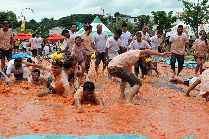 토마토 축제 행사 의 사진