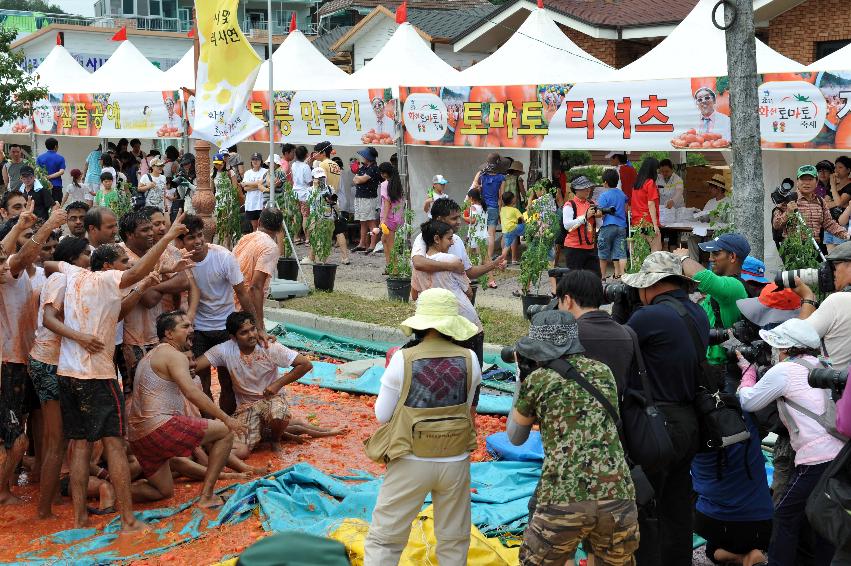 토마토 축제 행사 의 사진