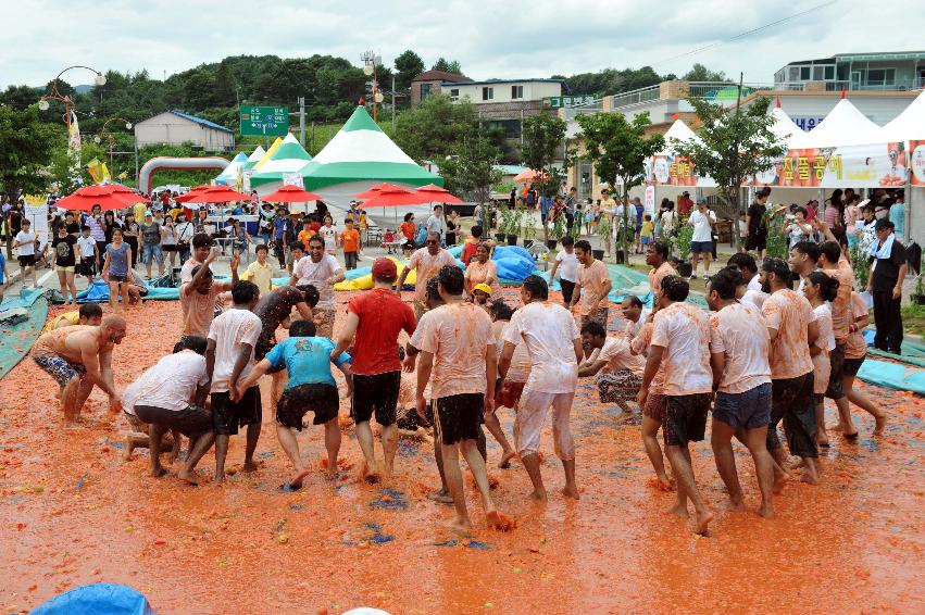 토마토 축제 행사 의 사진