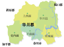 The map image of Hwacheon-Gun